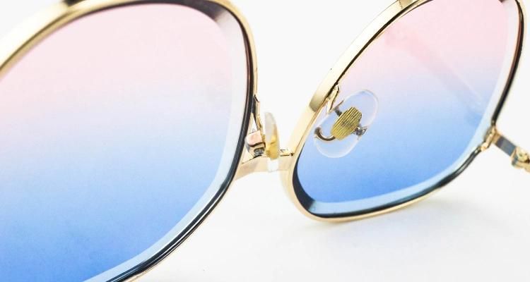 Hot Selling Custom Logo Round Stock Metal Frame Women Sunglasses