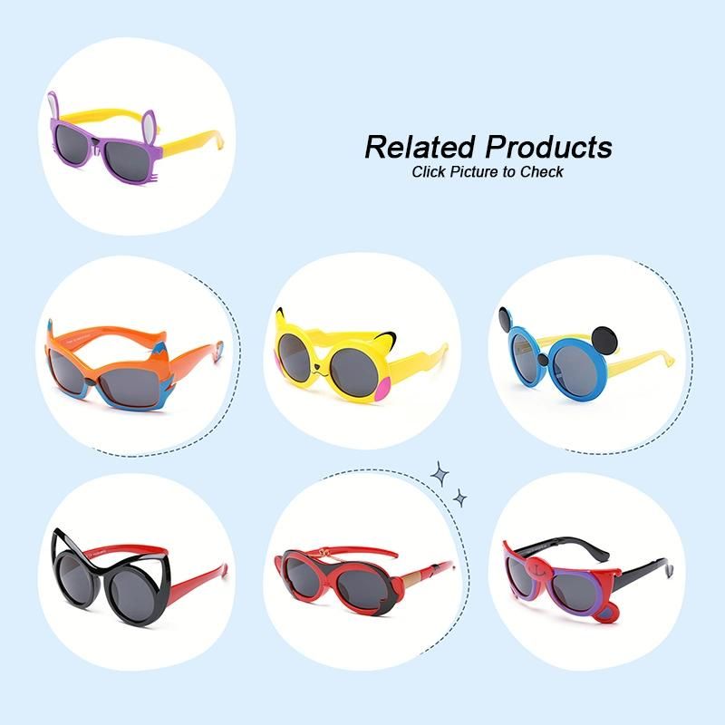 Factory Direct Sale Low MOQ UV400 Kids Children Soft Cartoon Animal Shape Rubber Silicone TPE Environmental Eco-Friendly Optic Glasses Sunglasses