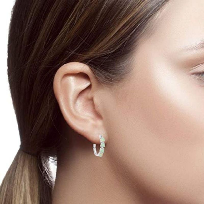 Fine Jewelry Moon Opal and Diamond Studs Earrings Opal Earrings Jewelry