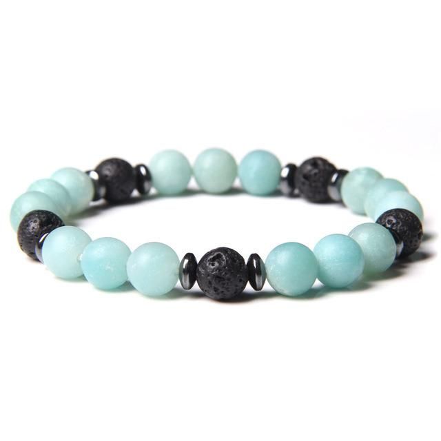 Natural 8mm Gorgeous Semi-Gem Healing Crystal Stretch Beaded Bracelet for Both Men and Women