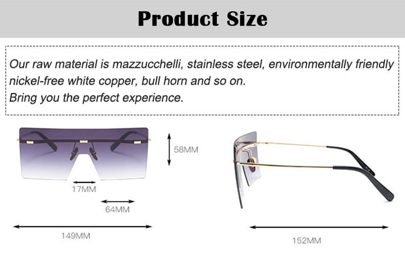 Oversize Frameless Stock Sunglasses