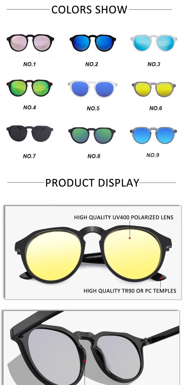 2021 Trendy Round Womens Shades Glasses Anti Glare Polarized Sunglasses