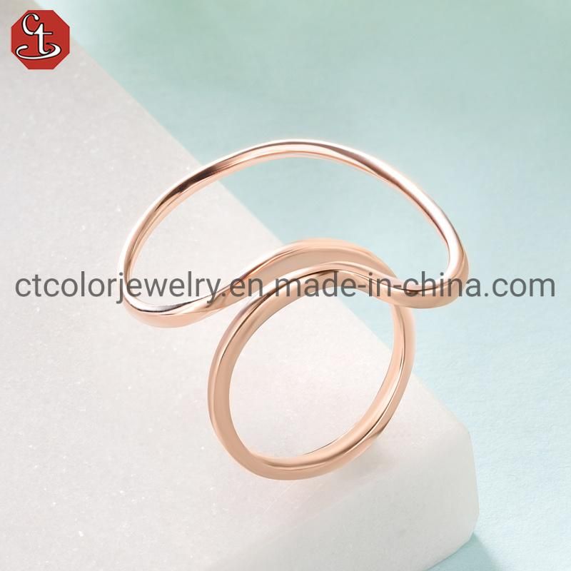 Fashion Jewelry 925 Plain Silver Especially Open Adjustable Rings