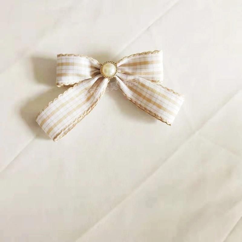 Ins Hair Accessories Pearl Bowknot Simple Hair Clip for Fashion Girls