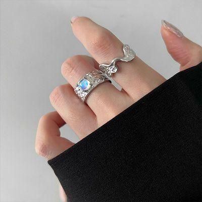 Fashion Women Blue Crystal Metal Alloy Ring