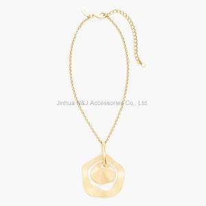 Gold Plated Alloy Flower Pendant Chain Fashion Jewelry Necklaces