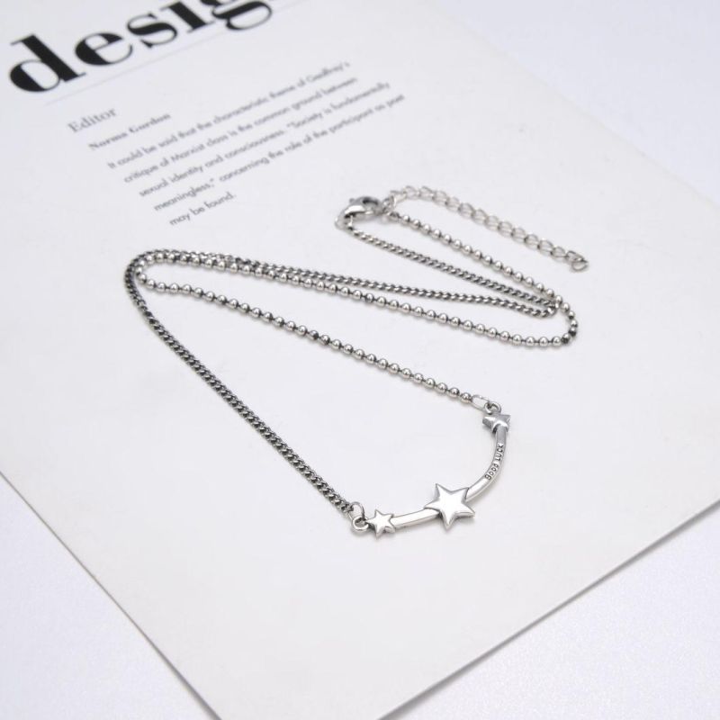 Hot Sale Star Bar 925 Sterling Plain Silver Necklace