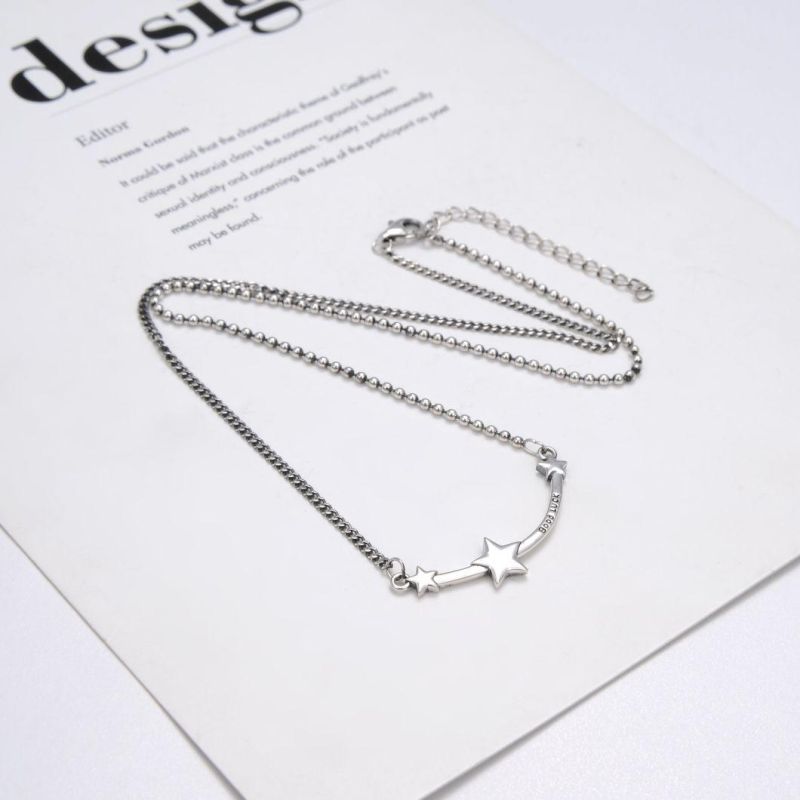 Hot Sale  Star Bar 925 Sterling Plain Silver Necklace