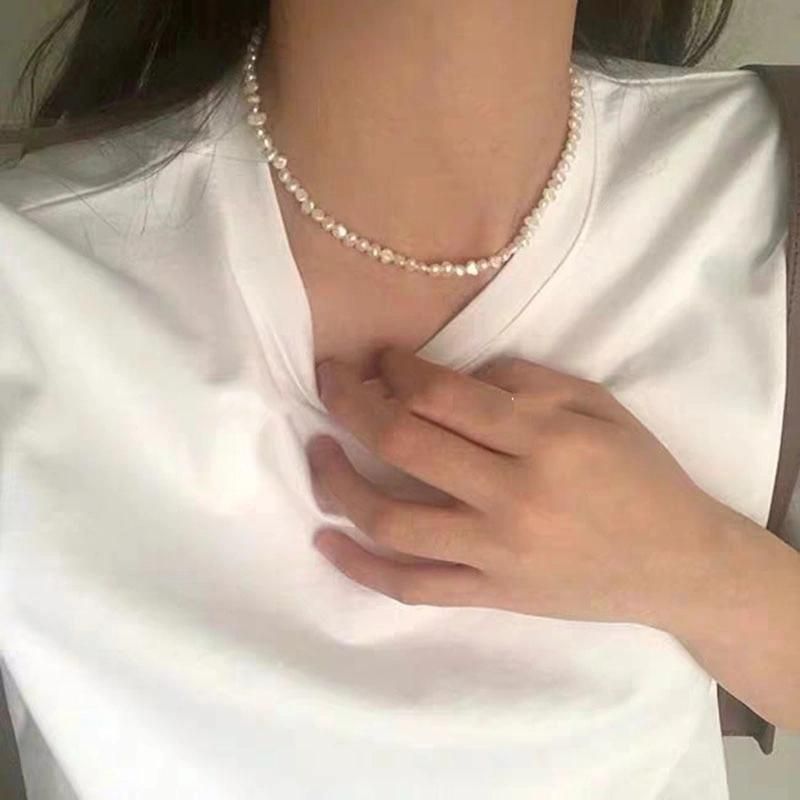 Women Fashion Vintage Pearl Necklace Party Necklace Elegant Chain Accessories