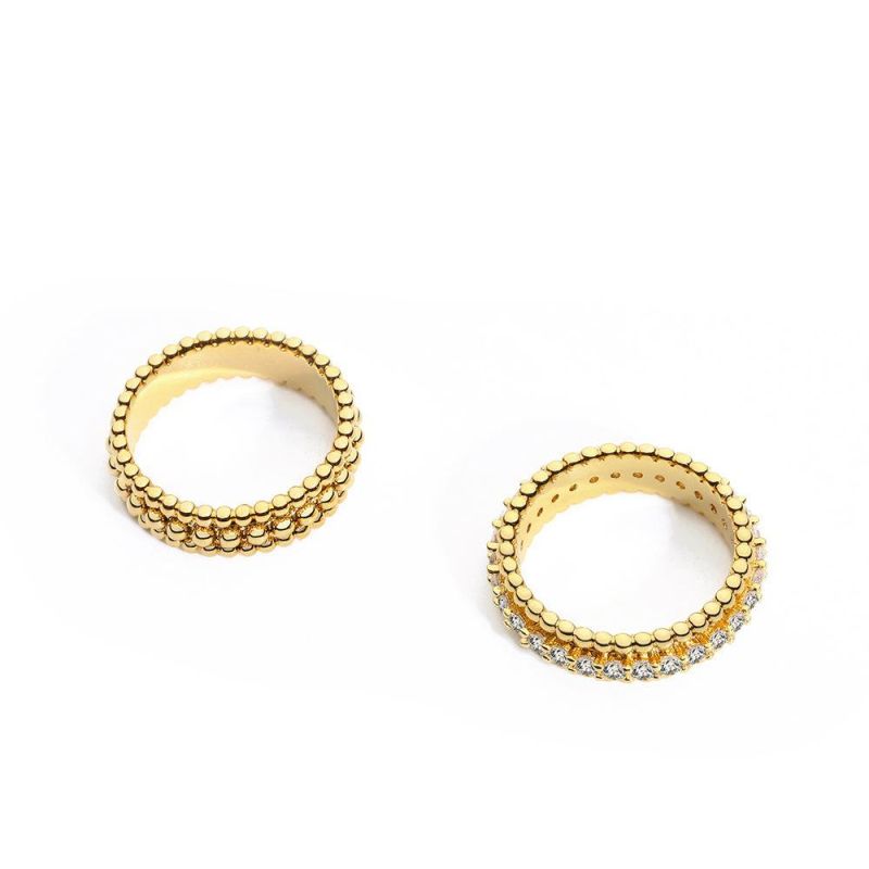High Quality Jewelry Beads Ring in Brass with Pave Setting