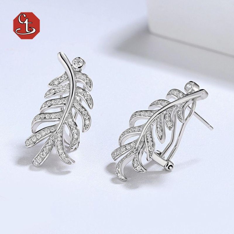 Special Fashion Accessories Jewelry 925 Sterling Silver with CZ Leopard Earrings