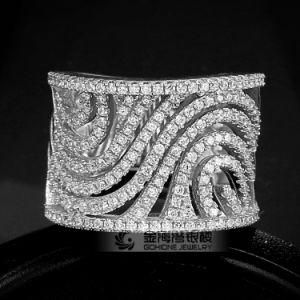 Sterling Silver Rhodium Plated CZ Engagement Ring
