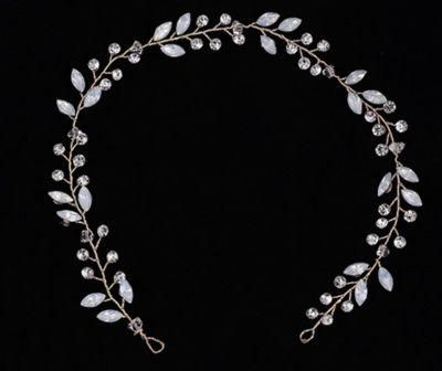 Wedding Bridal Opal Crystal Headband Hair Clip Headpiece for Bride