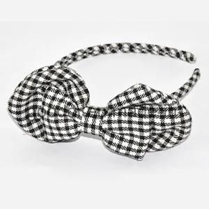Plaid Printing Bow with Head Band (GD-AC204)