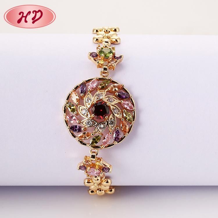 New Arrival Colorful 18K Gold Plated Imitation Jewelry Bracelet