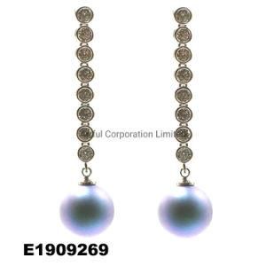 CZ Freshwater Pearl/925 Silver/Stud Earring/Factory Jewelry