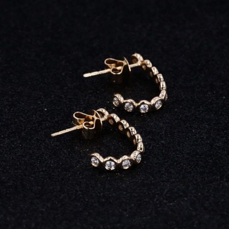 Fashion Jewelry Rose Gold Plated Moissanite Hoop Earrings Moissanite Stud Earrings