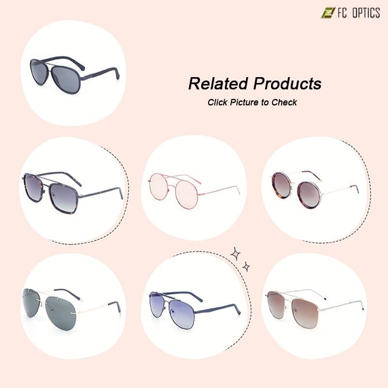 New Fashion High Quality Prescription Metal Temple Frame Mirror Sunglasses