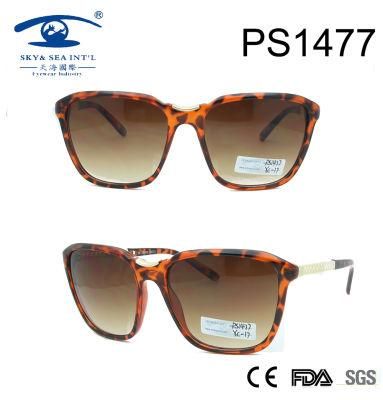 Demi Brown Frame Metal Temple Woman PC Fashion Sunglasses (PS1477)