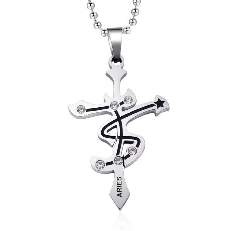 Wholesale Custom Twelve Constellations Pendant Necklace with Zircon