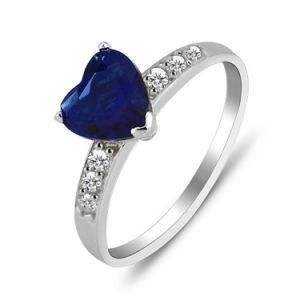 Sterling Silver Blue Tanzanite Fire Topaz Heart Ring