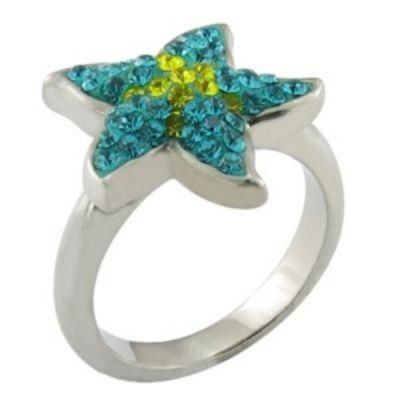 Costume Crystal Starfish Baby Ring