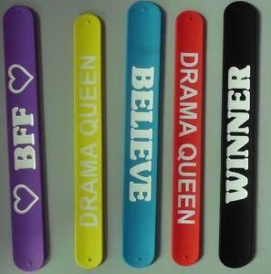 High Quality Plastic Promotional 3D Silicon Gift Slap Bracelet (SB-003)