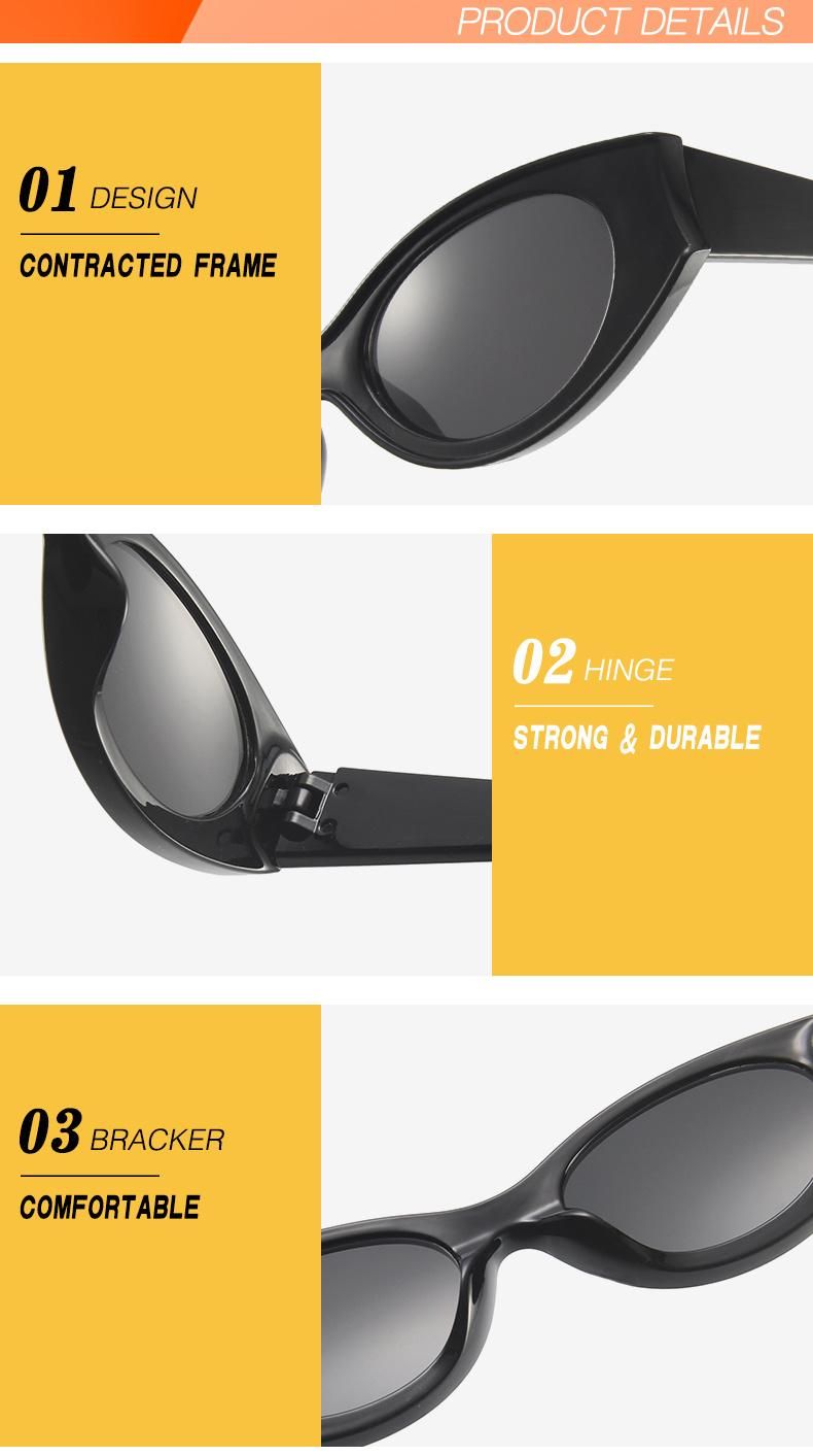 Modern Contrasting Sunglasses Female Personality Concave Frame Oval Sunglasses