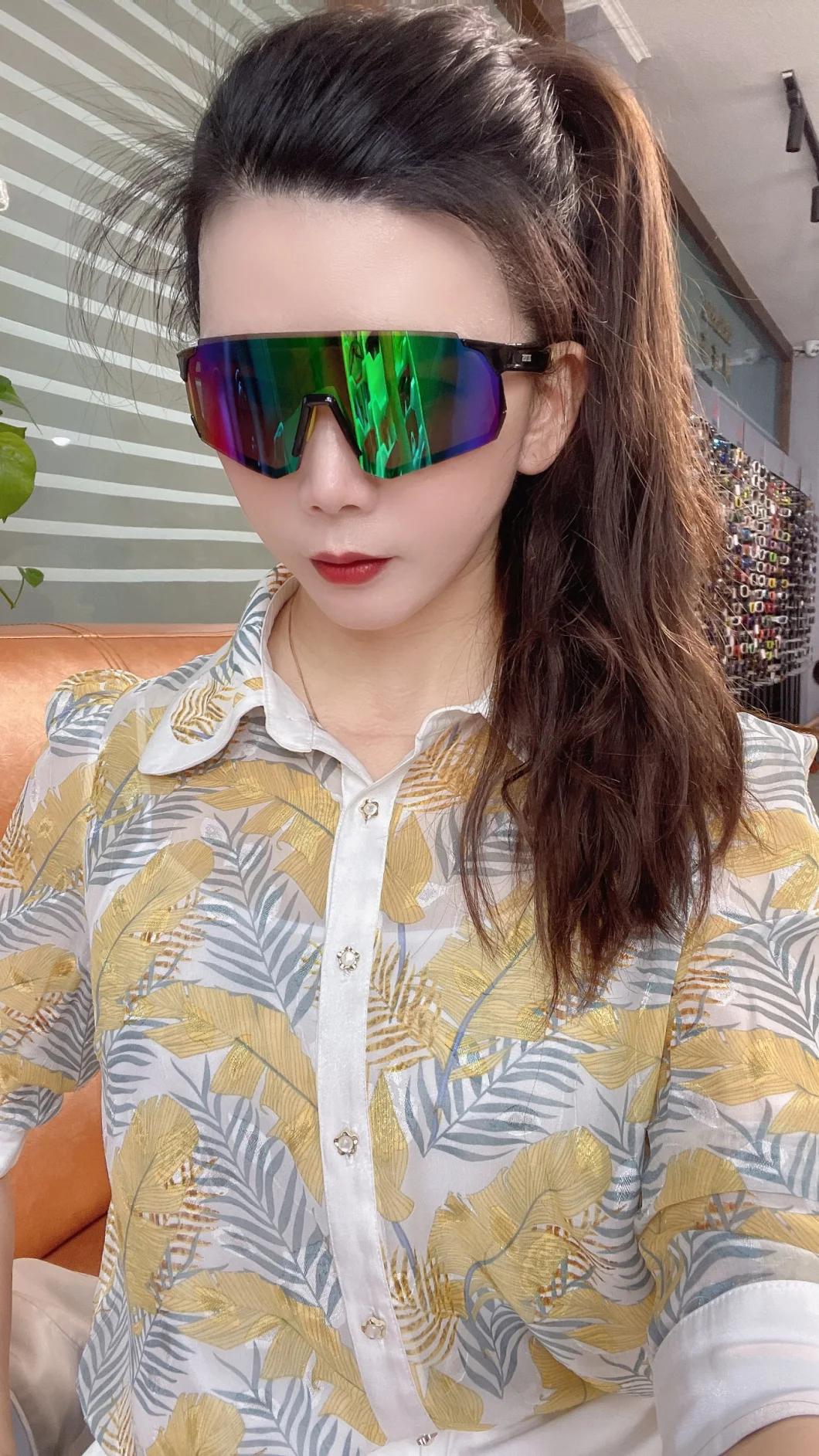 Mlt220302-2 Cool New Free Sample Bike Riding Nylon Premium Quality Cycling Glasses Sports Glasses with Green Revo