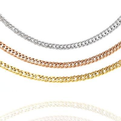 Fashion Jewellery Double Curb Polish Chain Hip Hop Men&prime;s Jewelry Bag Accessories &#160; Bracelet Anklet Necklace Stainless Steel Gold Plated
