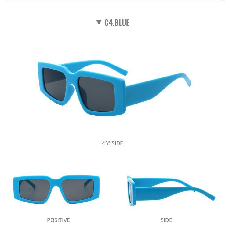 2022 New Arrival Women Plastic Frame Gradient Sun Glasses Retro Square Sunglasses