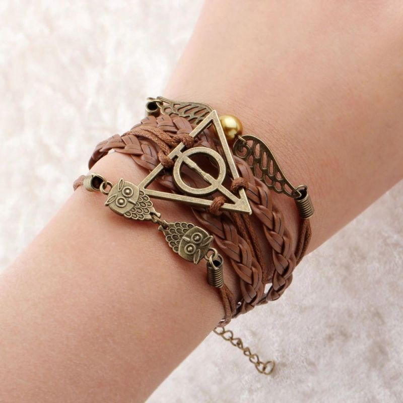 Anchor Shape Mixed Bracelet Leather