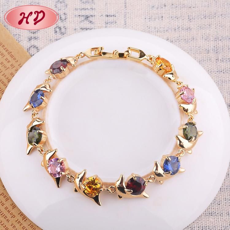 Fashion Charm Women Jewelry Bracelet with Colorful Stone