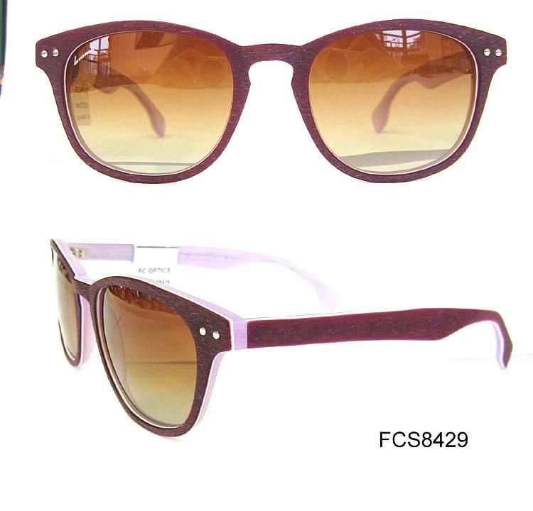 Fashionable Hot Selling Polarized Lens for Lady Wooden Polished Sunglasses