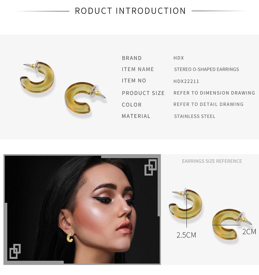 O-Shaped Women′s Light Transparent Earrings