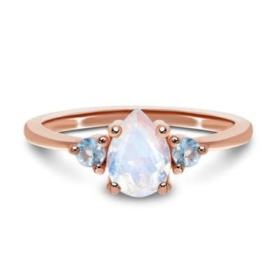 Peishang Moon Stone 925 Sterling Silver Moonstone 925 Ring