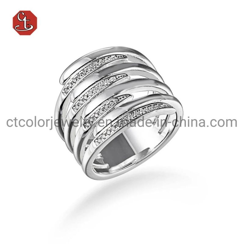 Sandblast Silver or Brass Rings Wholesale TP CZ Ring
