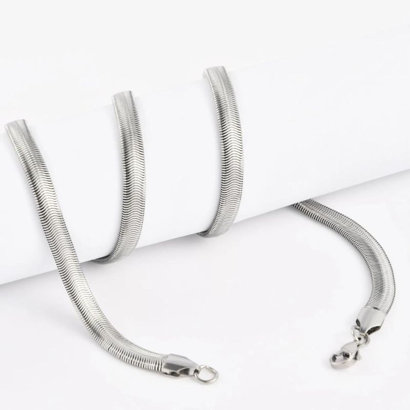 Factory Manufacturer Necklace Anklet Bracelet Men′s Hip-Hop Flat Snake Chain Fashion Collection Handcraft Stainless Steel Jewelry