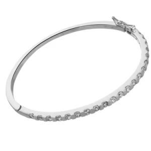 Sterling Silver Micro Pave CZ Double Bangle