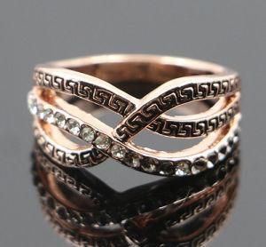 316L Stainless Steel Rose Gold Crystal Finger Ring