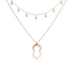 Women Jewelry Stainless Steel Meniscus Moon Choker Necklace