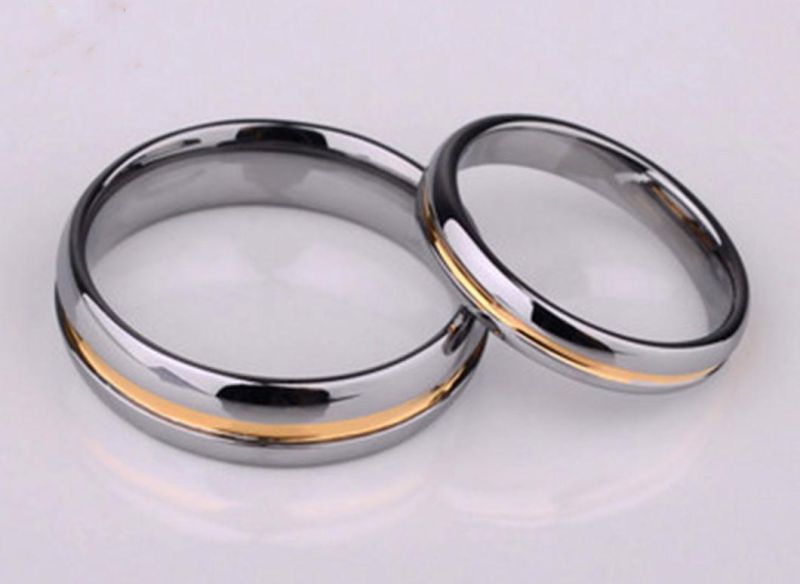 High Quality Jewelry Tungsten Ring Titanium Ring Fashion IP Rose Gold Couple Ring Tst2835