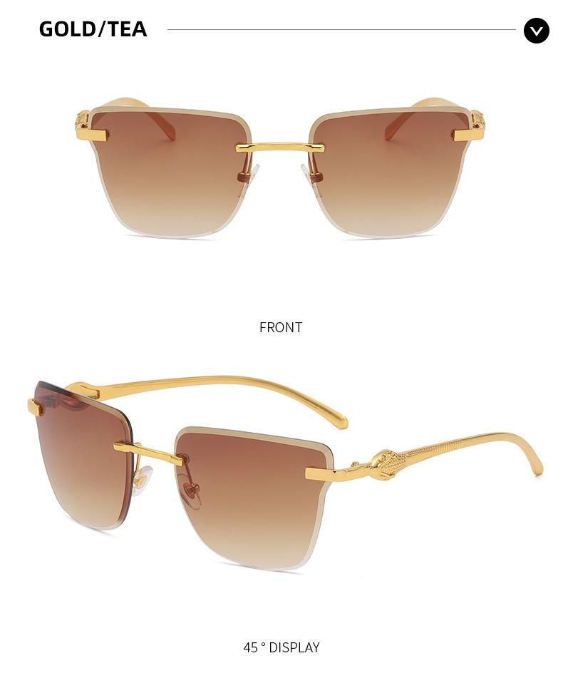 2022 Hot Sale Fashion Rimless Gradient Color Sunglasses Woman Trendy Shades Man Sunglasses