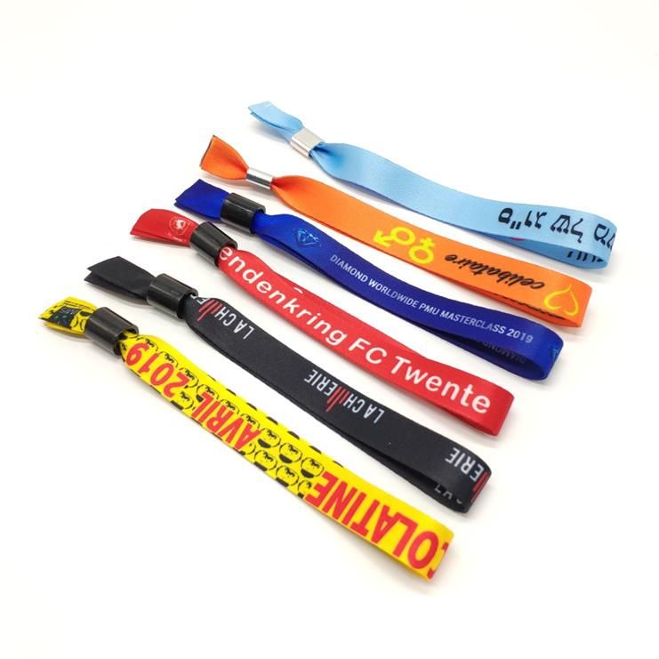 Wholesale Custom Promotional Gifts Handband Bracelet Printed Design Your Own Logo Cheap Woven Wristband for Events