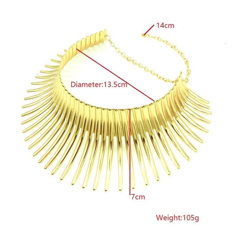 Wholesale Steel Round Jewellery Exaggerated Metal Collar Female Clavicle Chain Collar Necklace