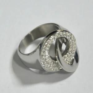 Fashion Stainless Steel Ring with Stones (RZ6047)