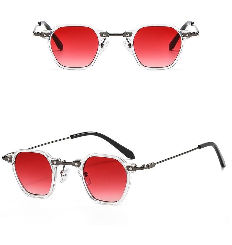 Stock! ! ! ! Low MOQ Punk Small Frame Personality Hip-Hop Sunglasses (13 color)