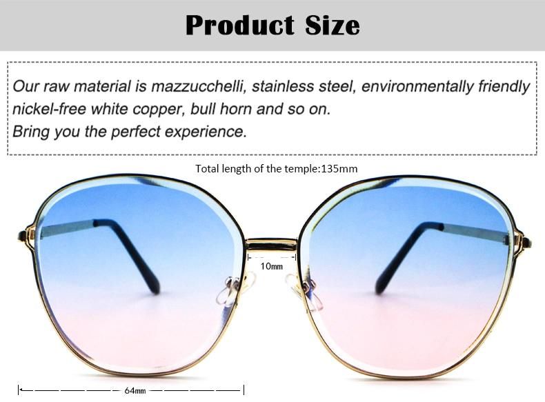 Hot Selling Custom Logo Round Stock Metal Frame Women Sunglasses