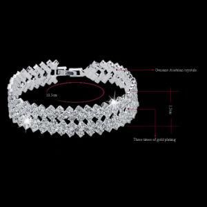 Luxury Crystal Bracelets for Women Silver Color Bracelets