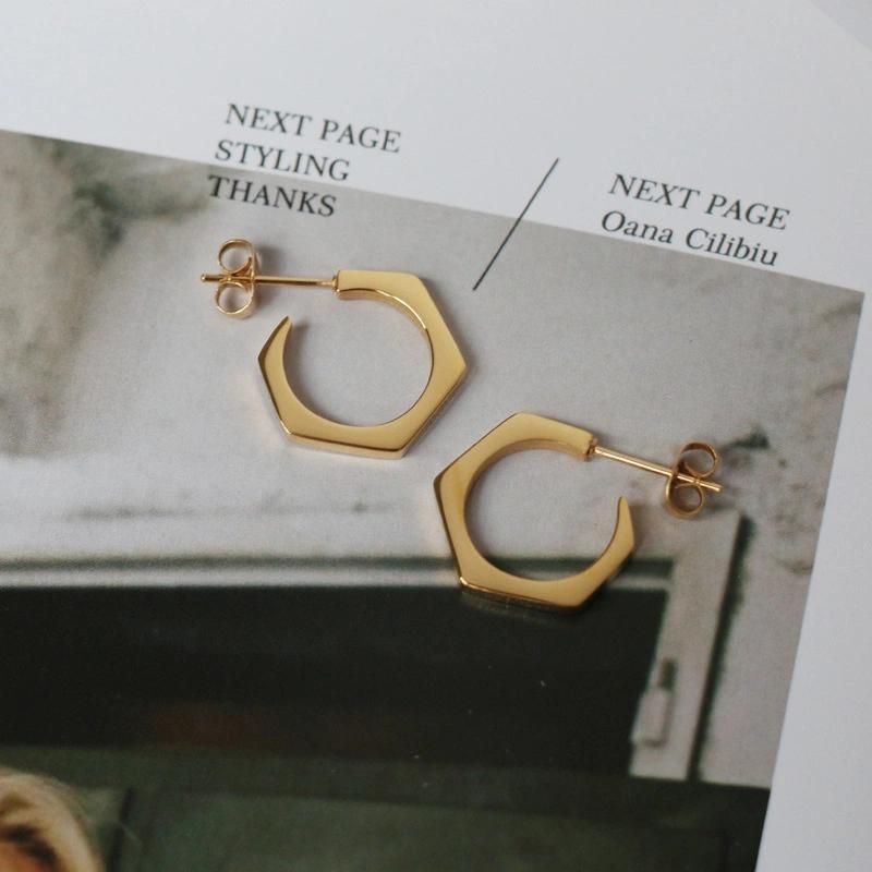 Modern Fashion Stainless Steel Jewelry Screw Cap Circle Shape Stud Earrings